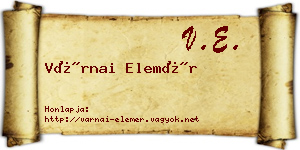 Várnai Elemér névjegykártya